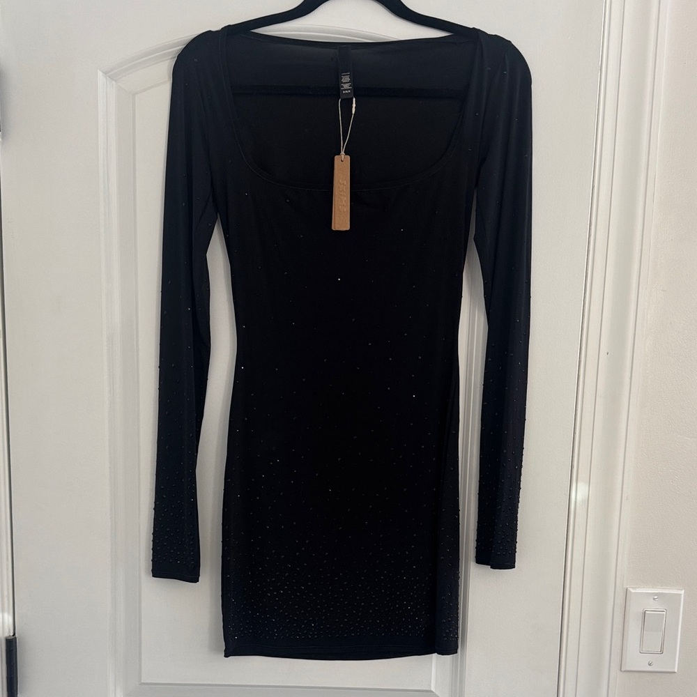 Skims Jelly Sheer Rhinestone Dress M NWT